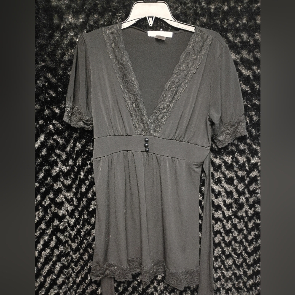 Charlotte Russe Black Lace Trim Top